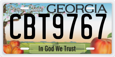 GA license plate CBT9767