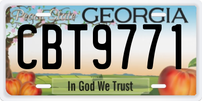 GA license plate CBT9771