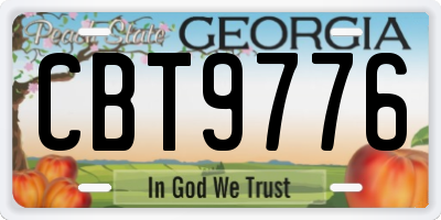 GA license plate CBT9776