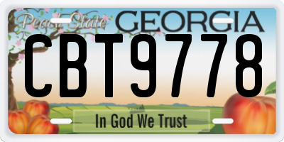 GA license plate CBT9778