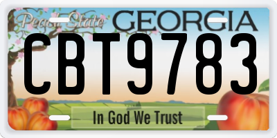 GA license plate CBT9783