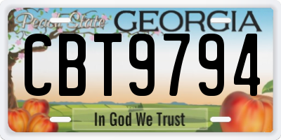 GA license plate CBT9794
