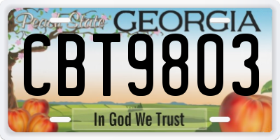 GA license plate CBT9803