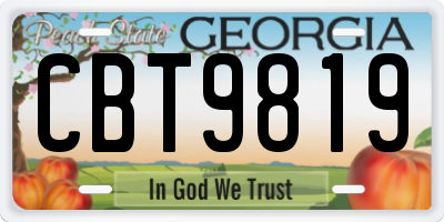 GA license plate CBT9819