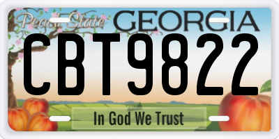 GA license plate CBT9822
