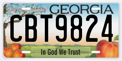 GA license plate CBT9824