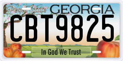 GA license plate CBT9825