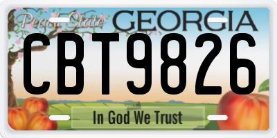 GA license plate CBT9826