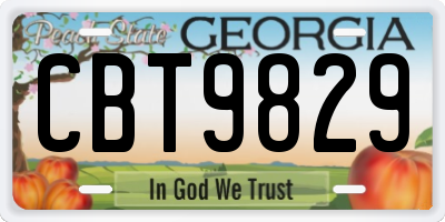 GA license plate CBT9829