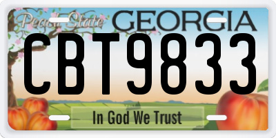 GA license plate CBT9833