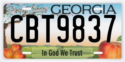 GA license plate CBT9837
