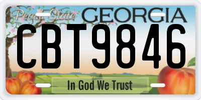 GA license plate CBT9846