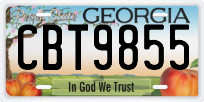GA license plate CBT9855