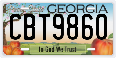 GA license plate CBT9860