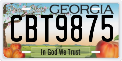 GA license plate CBT9875