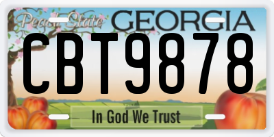 GA license plate CBT9878