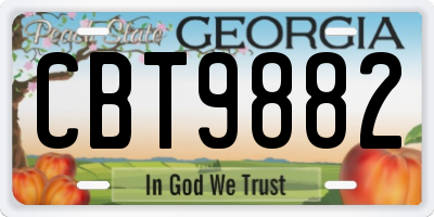 GA license plate CBT9882