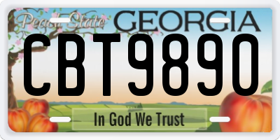GA license plate CBT9890
