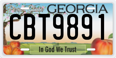 GA license plate CBT9891