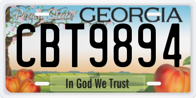 GA license plate CBT9894