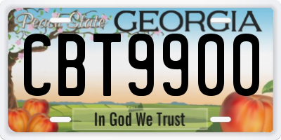GA license plate CBT9900