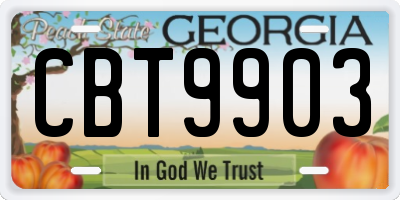 GA license plate CBT9903