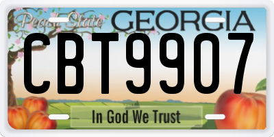 GA license plate CBT9907