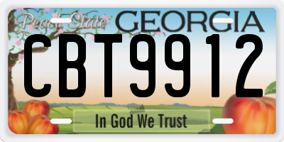 GA license plate CBT9912