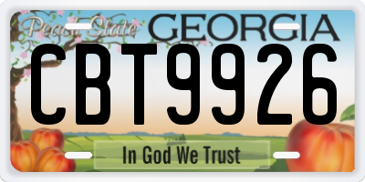 GA license plate CBT9926