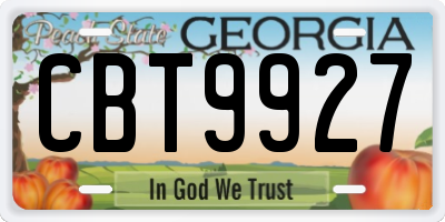 GA license plate CBT9927