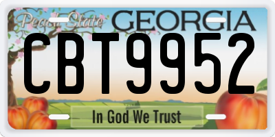 GA license plate CBT9952
