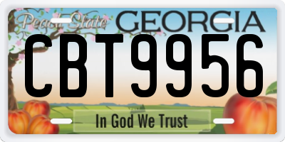 GA license plate CBT9956