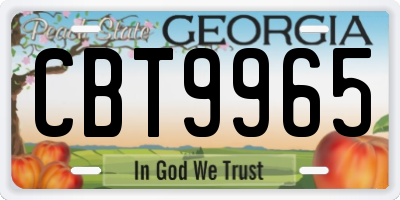GA license plate CBT9965