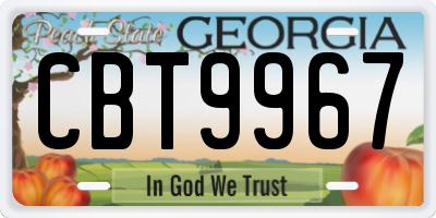GA license plate CBT9967