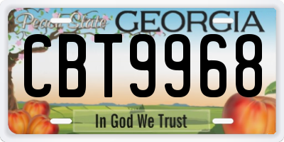 GA license plate CBT9968