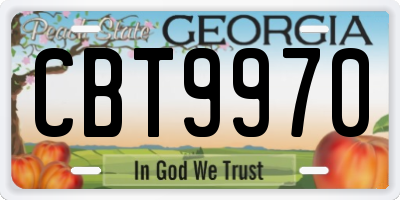 GA license plate CBT9970