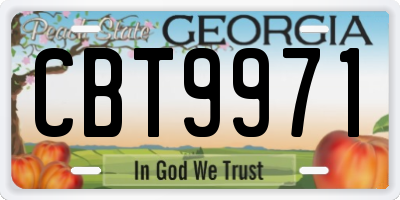 GA license plate CBT9971
