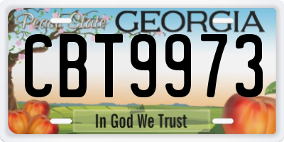 GA license plate CBT9973