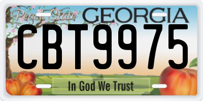 GA license plate CBT9975