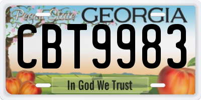 GA license plate CBT9983