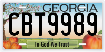 GA license plate CBT9989