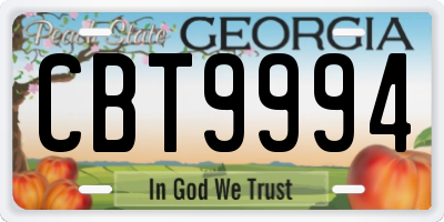 GA license plate CBT9994