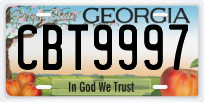 GA license plate CBT9997