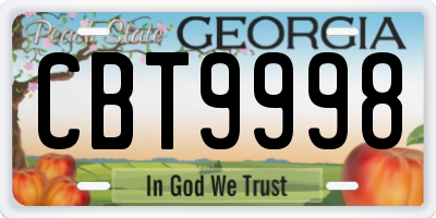 GA license plate CBT9998