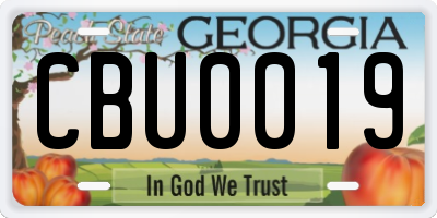 GA license plate CBU0019