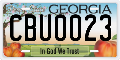GA license plate CBU0023