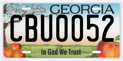 GA license plate CBU0052