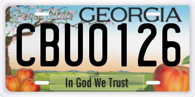 GA license plate CBU0126