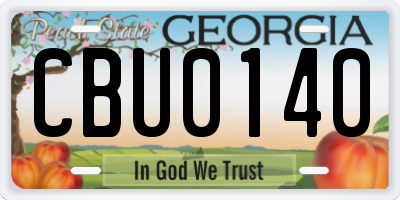 GA license plate CBU0140
