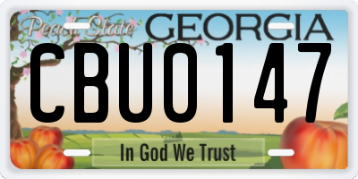 GA license plate CBU0147